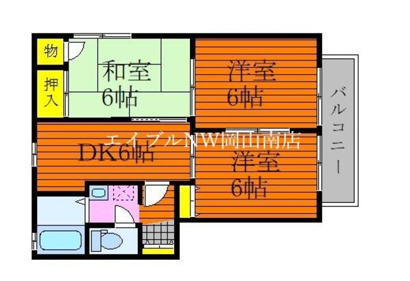 常山駅 徒歩44分 2階の物件間取画像